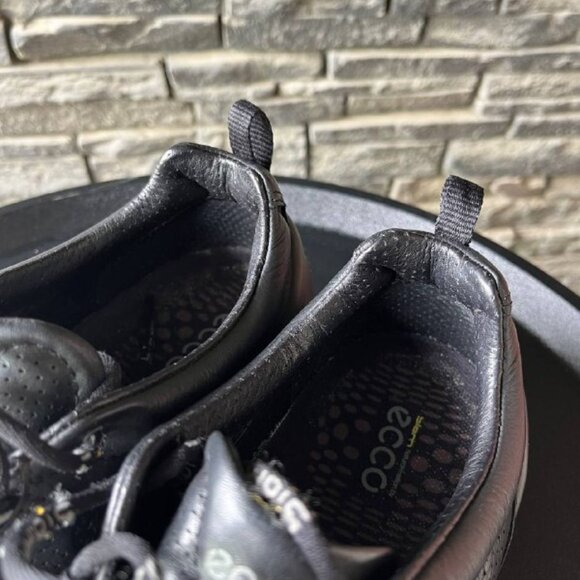 ECCO BIOM Men's Black Leather Sneakers EU 41 Comfort Walking Shoes Casual  Premi - Picture 5 of 7
